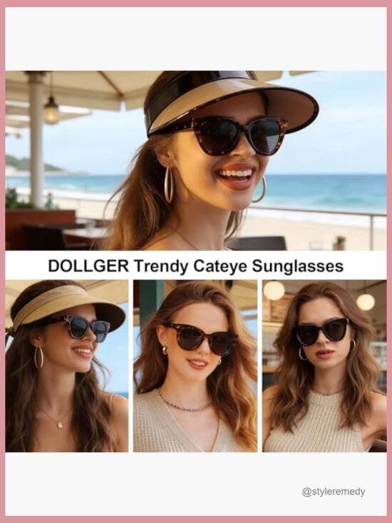 Retro Cat Eye Sunglasses Vintage Square Tortoise Shell Fashion Cateye main image 4